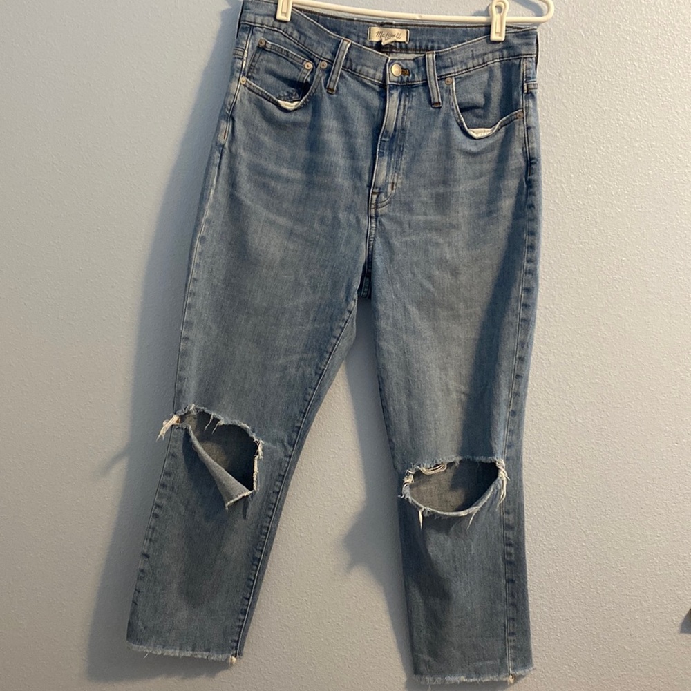 Madewell distressed boy jean
